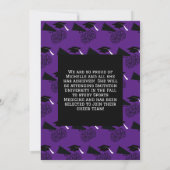 Invitation Pom-pom girl Graduation Party violet noir (Dos)