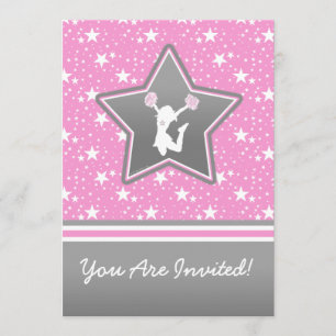 Invitation Pom-pom girl personnalisée parmi les étoiles