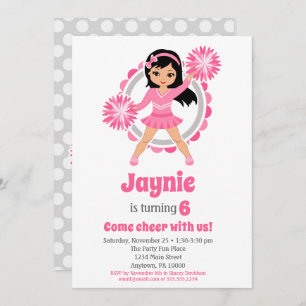 Invitation Pom-pom girl rose Filles de cheveux noirs Cheveux 