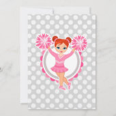 Invitation Pom-pom girl rose - Filles rousses Cheer Anniversa (Dos)