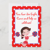 Invitation Pom-pom girl rouges de Brunette Navy (Dos)