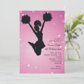 Invitation Pom-pom girl Silhouette (Debout devant)