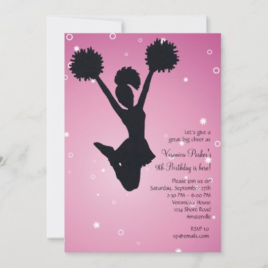 Invitation Pom-pom girl Silhouette (Devant)