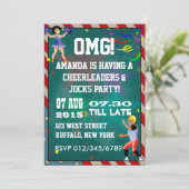 Invitation Pom-Pom Girls et Athlètes Tableau Noir (Debout devant)