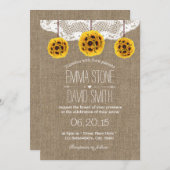 Invitation Pomanders rustiques de tournesol dentelle et Maria (Devant / Derrière)