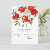 Invitation Pomegranes aquarelle thème Couleurs vives (Debout devant)