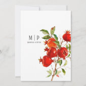Invitation Pomegranes aquarelle thème Couleurs vives (Dos)