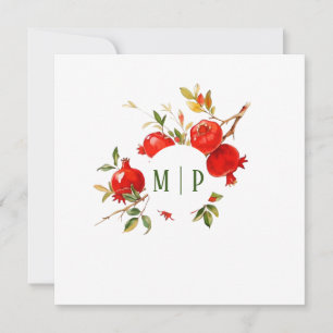 Invitation Pomegranes aquarelle thème Couleurs vives