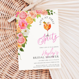 Invitation Pomello Love At First Spritz Enterrement de Vie de