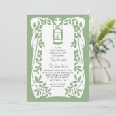 Invitation Pomme à huile et chêne Arbre rustique douche nupti (Debout devant)