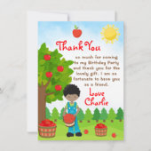 Invitation Pomme cueillir peau foncée garçon Anniversaire Mer (Devant)