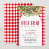 Invitation Pomme d'automne de nos yeux premier anniversaire (Devant / Derrière)