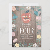 Invitation Pomme de cueillette Anniversaire de enfant de bois (Devant)