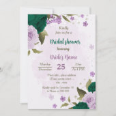 Invitation pomme de douche nuptiale vert émeraude (Devant)