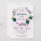 Invitation pomme de douche nuptiale vert émeraude (Devant)