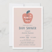 Invitation Pomme de mon Baby shower de fille rose de l'oeil (Devant)