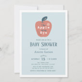 Invitation Pomme de mon Baby shower Garçon bleu de l'oeil (Devant)