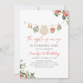 Invitation Pomme de nos yeux Automne 1er Anniversaire (Devant)