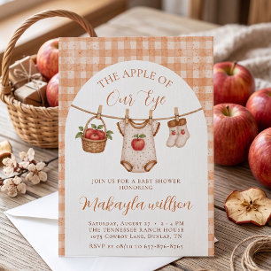 Invitation Pomme de Nos Yeux Baby Shower Rustique d'Automne à