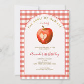 Invitation Pomme de nos yeux chute rouge En vichy premier ann (Devant)