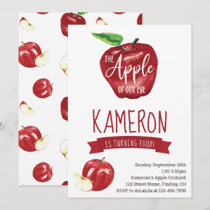 Invitation Pomme de nos yeux, fête d'anniversaire n'importe q