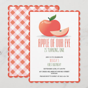 Invitation Pomme de nos yeux mignonne premier anniversaire