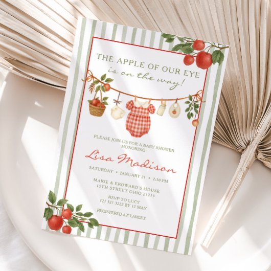 Invitation Pomme de notre Baby shower de fermeture oculaire