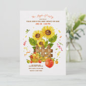 Invitation Pomme de notre Baby shower oculaire (Debout devant)