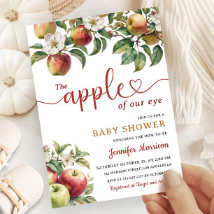 Invitation Pomme de notre Baby shower oculaire Chute Neutre S