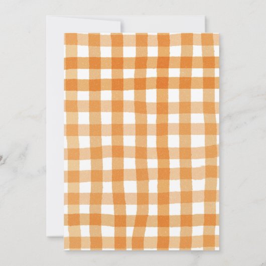 Invitation Pomme de Notre Baby shower Oeil Bow Orange En vich (Dos)