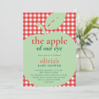 Pomme de notre Baby shower rouge vert oeil
