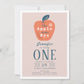 Invitation Pomme de notre fille de l'oeil rose 1er anniversai (Devant)