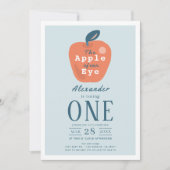Invitation Pomme de notre Garçon de l'oeil Bleu 1er anniversa (Devant)