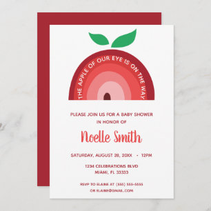 Invitation Pomme de notre oeil, Apple arc-en-ciel, Baby showe
