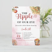 Invitation Pomme de notre oeil aquarelle chute Baby shower Ap (Debout devant)