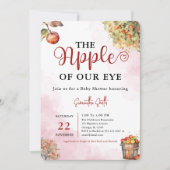 Invitation Pomme de notre oeil aquarelle chute Baby shower Ap (Devant)
