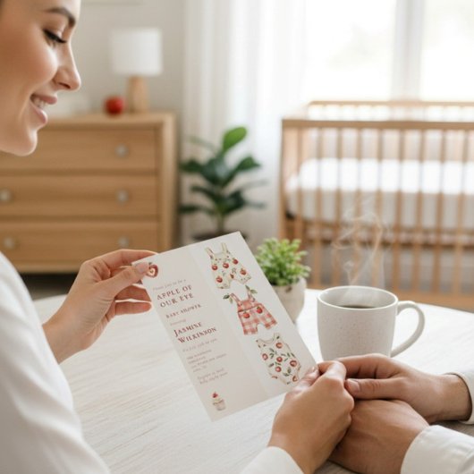 Invitation Pomme de notre oeil Baby shower d'aquarelle modern