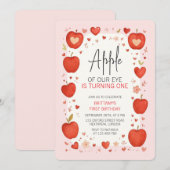Invitation Pomme de Notre Oeil Chute Thématique Anniversaire (Devant / Derrière)