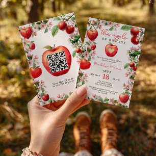 Invitation Pomme de notre oeil Floral Orchard Qr Baby shower
