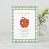 Invitation Pomme de notre oeil mignon Apple 1er anniversaire (Debout devant)