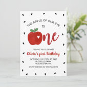 Invitation Pomme de notre Oeil premier anniversaire Invitatio (Debout devant)