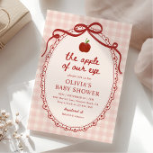 Invitation Pomme de Notre Oeil Rouge En vichy Baby shower d'a