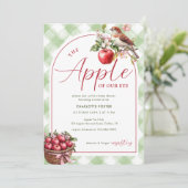 Invitation Pomme de Notre Oeil Rustique Baby shower Automne (Debout devant)
