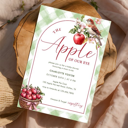 Invitation Pomme de Notre Oeil Rustique Baby shower Automne