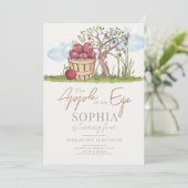 Invitation Pomme de notre panier oculaire et de l'arbre Anniv (Debout devant)