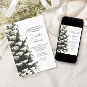 Invitation Pomme de pin naturelle sur une table de brunch de 