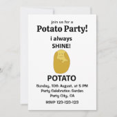 Invitation Pomme De Terre Je Brille Toujours La Pomme De Terr (Devant)