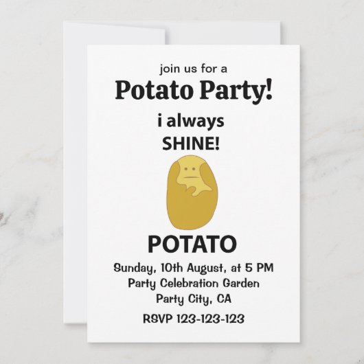 Invitation Pomme De Terre Je Brille Toujours La Pomme De Terr (Devant)