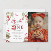 Invitation Pomme Douce De Notre Oeil | Photo 1er anniversaire (Devant)