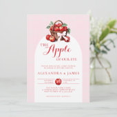 Invitation Pomme moisson Bow Couple Dainty Automne Fille Douc (Debout devant)
